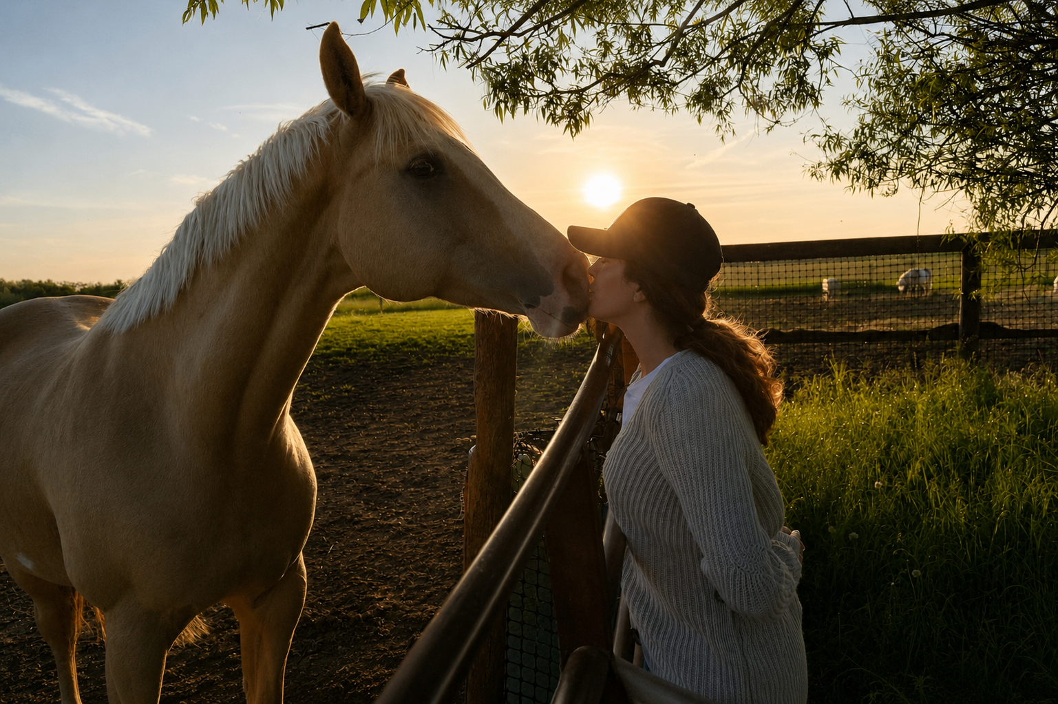 Jillian with Chase at sunset